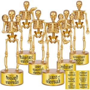 Halloween Trophy Skeleton Trophies for Kids Adults, 6 Pack Halloween Skeleton Funny Trophy Plastic Tropies for Contest Awards, Halloween Party Prizes for Adults Party Supplies