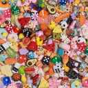 MGGFBLEY Assorted Resin Charms for DIY Bracelet & Keychain Making Mini Candy, Bear, Fruit & Animal Style Charms for Crafts