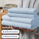 Twin XL 4 Piece Sheet Set - Comfy Breathable & Cooling - Hotel Luxury Bedding for Women, Men, Kids, Teens & Children - 1 Flat & 1 Fitted Sheet & 2 Pillowcases w/ Deep Pockets - Wrinkle Free - Sky Blue