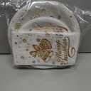 Lenyunge Merry Christmas Tableware - 62pcs White and Gold Plates and Napkins for Winter Holiday Decoration