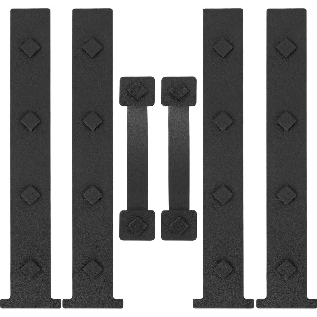 Garage Door Magnetic Decorative Hardware, 6 Pieces Rectangle Garage Door Magnets Accents Curb Appeal Faux Hinges and Handles Garage Door Decor Hardware Kit, Black(4 Hinges+2 Handles)