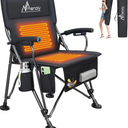 MENOLY Heated Camping Chair, Portable Folding Black (Upgraded Heating)
, Portable Padded Chair for Camping, Beach, Fishing, Sports, Black