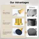 Brass Toilet Brush and HolderExtra Long Handled Gold Toilet Brush for BathroomStainless Steel Heavy Duty Toilet Bowl Brush,Deep Cleaning Modern Toilet Cleaner Brush -Space Saving, Covered Brush