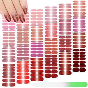 Maitys 336 Pieces 24 Sheets Full Wrap Nail Polish Strips Stickers Self Adhesive Gel Nail Strips Art Decals with File for Women DIY Decorations(Glitter Style)