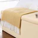 Pavilia Decorative Herringbone Faux Cashmere Throw Blanket Yellow Cheveron Fringe Lightweight Fuzzy Soft Cozy Throws for Sofa Bed Farmhouse Throw Blanket 50" x 60"