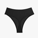 Kepblom Women's Thong Rave Bottoms High Waisted Bikini Bottom High Cut Panties for Dance Festival XL Black