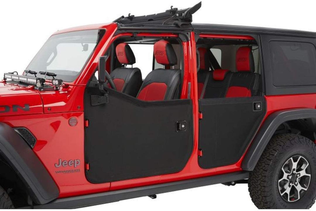 Bestop 5175035 Black Diamond 2-Piece Fabric Front Doors For 2018-Current Jeep Wrangler JL,4