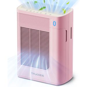 Trucozie Air Purifier for Home Large Room Bedroom Up to 1937 Ft in 1 Hr With Double-sided Air Inlet, Air Quality and Light Sensors, HEPA Sleep Mode for Allergies, Dust, Pollen, Pet Hair, Pink