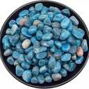 Polished Blue Apatite Crystal Chips 200 Pcs - 0.3" 10 oz Tumbled Stone Chips Crushed Sea Glass Stones Healing Reiki Crystal Making Home Decoration