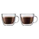 Bodum 15oz Double Wall Latte Mug, High-Heat Borosilicate Glass, Set of 2, Clear