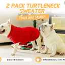 2 Pack Dog Sweaters for Small Dogs - Puppy Medium Warm Clothes in Winter, Turtleneck Pullover Design for Boy Girl Pet, Doggie, Cat, Kitten Chihuahua Bulldog Pug Beagles (2XL, Red, Beige) (XX-Large)