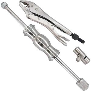 Slide Hammer Locking Pliers Set, 9 inch Locking Pliers, Sturdy 2 Pound Slide Hammer,Swivel Grip Attachment for Nail, Bolt, Pin, Seal, CV Axle Removal Tool