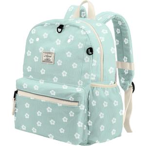 Corduroy Toddler Backpack for Girls 2-5: Preschool Backpack for Girls (Blue Sakura Corduroy)