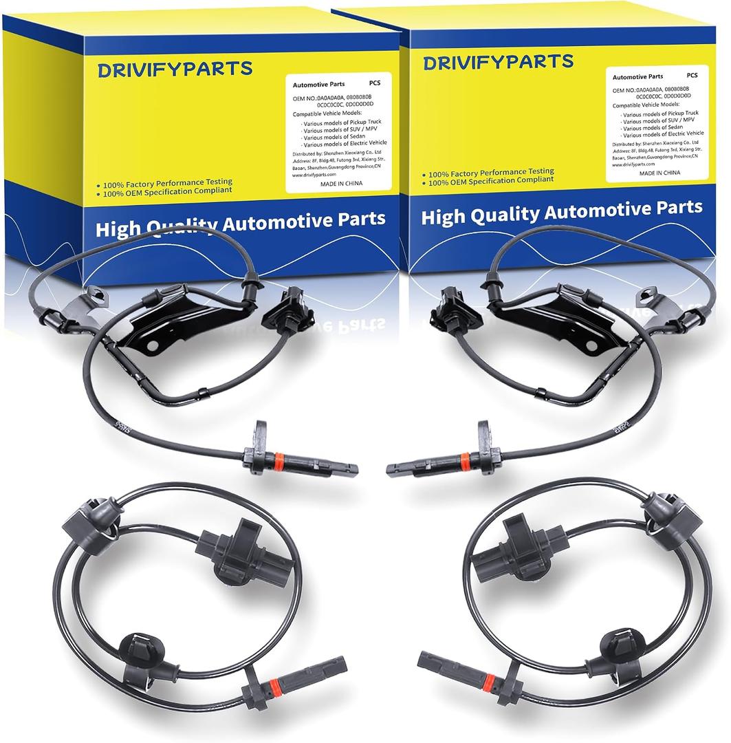 4pcs ABS Wheel Speed Sensor fit for 2007-2013 Acura MDX, 57455-STX-A01, Front and Rear Left and Right