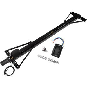 298707 Universal Black Rear Trailer Stabilizer Jack Stand Stabilizer Jack Kit with Black Exterior Switch, Automatic Adjustment, Heavy Gauge Steel Frame