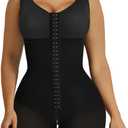 SHAPERX Women's Fajas Colombianas Tummy Control Shapewear Postpartum Full Body Shaper Butt Lifter Bodysuit (Medium, Black)
