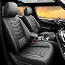 Fit CRV Car Seat Covers Premium Leather for Honda CRV cr-v 2011-2025 2026. Waterproof Breathable, Scratch-Resistant & All-Weather Seat Cushion Protector (Full Set,Black)