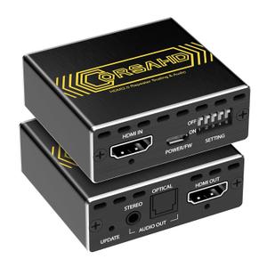 4K@60Hz HDMI 2.0 Audio Extractor Converter,HDMI to SPDIF Optical 7.1/5.1CH,Stereo 3.5mm,Supports Scaler,CEC,Dolby Digital Audio De-embed,HDCP 2.2/2.3 Bypass,for PS5,Xbox