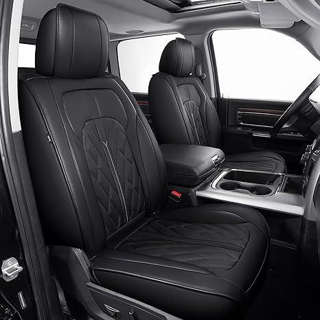 Seat Covers Fit for Dodge RAM 1500 2002-2024 2025 2026: Compatible with RAM 1500 2500 3500 Car Seat Cover Truck Pickup Crew Double Quad Cab (Curved Bench, Full Set, Black)