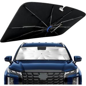 Windshield Sun Shade for Hyundai Palisade 2019-2026 with 360 Rotating Shaft, Custom Fit Umbrella Sunshade for UV Blocking, Interior Heat Protection, Easy Storage