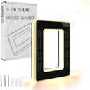 ISUNMEA 6.7 Inch Solar Lighted House Numbers for Outside, Light Up Waterproof LED Address Signs for Houses, Backlit Illuminated Exterior Modern House Numbers Light (0-Black, 6.7IN)
