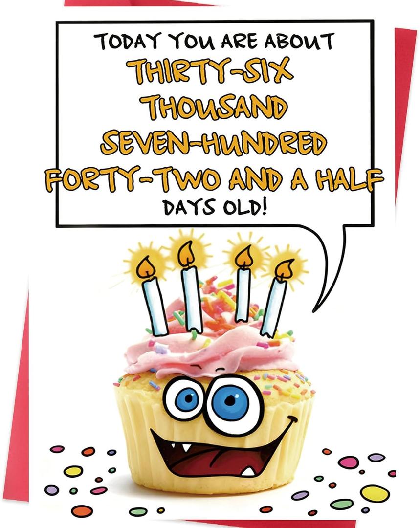 16 x Funny 100th Birthday Card, Happy 100th Birthday Card Gift for Men Women Mom Dad, Humorous 100 Year Old Birthday Decoration Gift for Grandpa Grandma