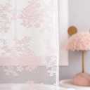 TUDECO Pink Lace Shower Curtain Long 84 Inch with Attached Valance, Floral Cute Girly 72x84 Inch Shower Curtain for Bathroom Modern Farmhouse Boho Bathroom Curtains, 72W x84 L, Pink