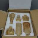 Amber Glass Bud Vases Set of 12, Gold Mini Flower Vase for Centerpieces, Small Vases in Bulk for Wedding Decorations, Vintage Vase for Table, Recepetion, Home Dcor