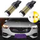 Xotic Tech Pair 120-SMD 7443 Switchback Dual Color LED Projector Lens Front Turn Signal Light Bulbs Compatible with Honda Accord 2016-2017