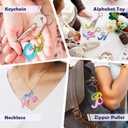 LET'S RESIN Large Alphabet Mold with Hole, Reversed Alphabet Letter Resin Molds Silicone with 30 Jump Rings, 30 Key Rings, Epoxy Molds for Keychain Making(15.3"X8.9")