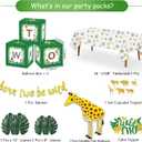 Jungle Theme Party Supplies ,Baby 2st Birthday Party Decorations,Balloons , Tablecloth,Leaves, Balloon Boxes, Animal Safari Decorations