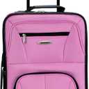 Rockland Fashion Softside 2 Piece Luggage Set, Expandable, (14" Tote/19" Upright), Pink