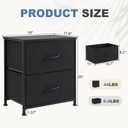 DUMOS Nightstand Set of 2, Small Dresser with 2 Fabric Drawers Side Bedroom End Table Kids Bedside Storage Furniture for 25 inch Tall Night Stand for Closet, Entryway, College Dorm, Classic Black