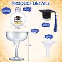 30 Set Graduation Party Favor Refillable Plastic Ball Decorations with Mini Caps & Cup Ornaments Congrats Grad Hanging Decor for Class of 2026(Blue)