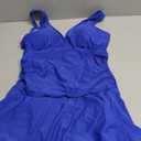 SHEKINI Women's V Neck One Piece Skirt Swimsuit Ruched Retro Swimdress Bathing Suit, Size: S