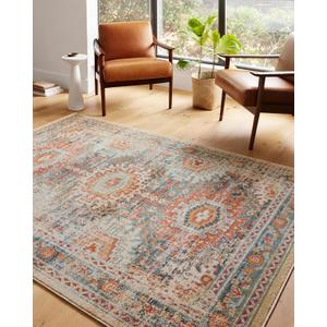 Loloi Jocelyn Collection JOC-03 Mist/Multi 5'-5" x 7'-6" .38" Thick Area Rug