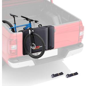 Tailgate Bike Pad, Widen Size Pickup Truck Tailgate Pad Carry 2 Mountain Bikes Protection Pad with Fixture Straps Reflective Strips Tool Pocket