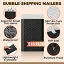 510-Pack Bubble Mailer 4'' x 8'' - Self-Sealing Waterproof Small Mailing Envelopes Padded Lightweight Shipping Bags for Accessories, Small Parts, Jewelry, Trading Cards, Compact Items 4x7 Usable Space