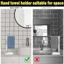 Stainless Steel L-Shaped Hand Towel Holder, SUS304 Bathroom Towel Rack with Thickened Base for Countertop Vanity (Brush Nickel, Square Base)