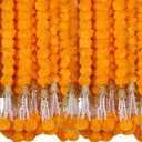Marubhumi 5 PC 5 Feet Long Strands Artificial Marigold Flowers Garland for Diwali Decor, Garland for Decoration, Diwali Decorations for Home, Christmas Decor Wedding Decor (Mango)
