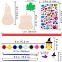 Winlyn 63 Sets Halloween Craft Kits Fall Crafts DIY Wooden Pumpkin Ornaments Decorations Art Sets Unfinished Wood Pumpkins Halloween Stickers for Kids Art Project Home Classroom Party Activities