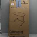 Vaunn Medical Pneumatic Adjustable Overbed Bedside Table with Wheels (Hospital and Home Use) (Black)