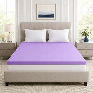 IULULU Gel-Infused Memory Foam Mattress Topper Twin Size, 4 Inch, Purple