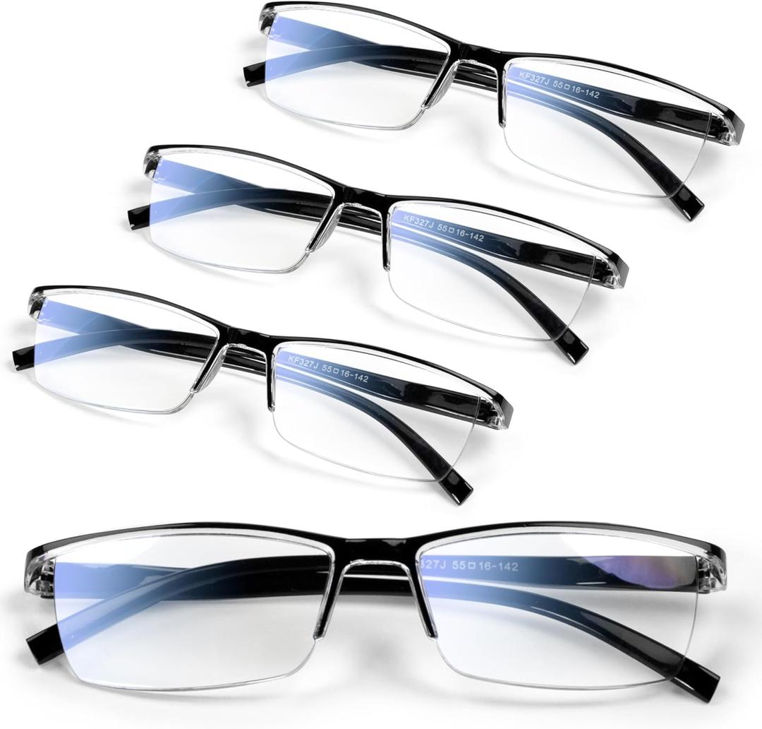Gaoye Executive Style Reading Glasses Men - Durable Readers with Blue Light Filtering- Comfortable Fit with TR90 Frames, Magnification Strength: 1.5 x