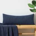 ORTIGIA Boucle Lumbar Pillow Covers 14x36 Blue Textured Body Pillowcase Neutral Pillowcases for Indoor Couch Sofa Bed Cushion Living Room Modern Cushion Cases (Cover Only)