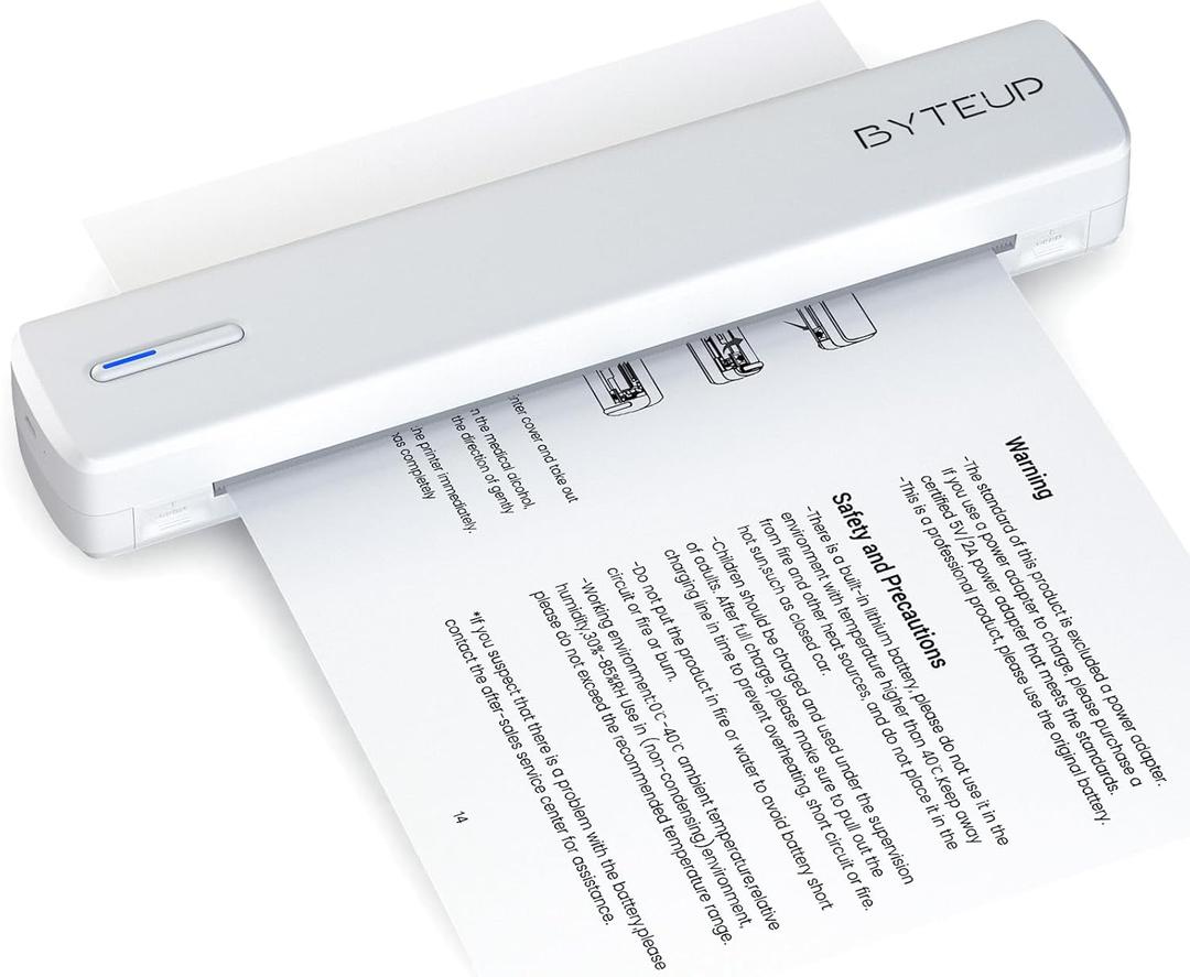 C80 Portable Inkless Thermal Printer | Bluetooth Wireless, Compact Travel Printer for iOS/Android/PC | Ideal for Office, School, Tattoo Stencils & DIY Projects | Ink-Free, 8.5"x11" Letter Paper