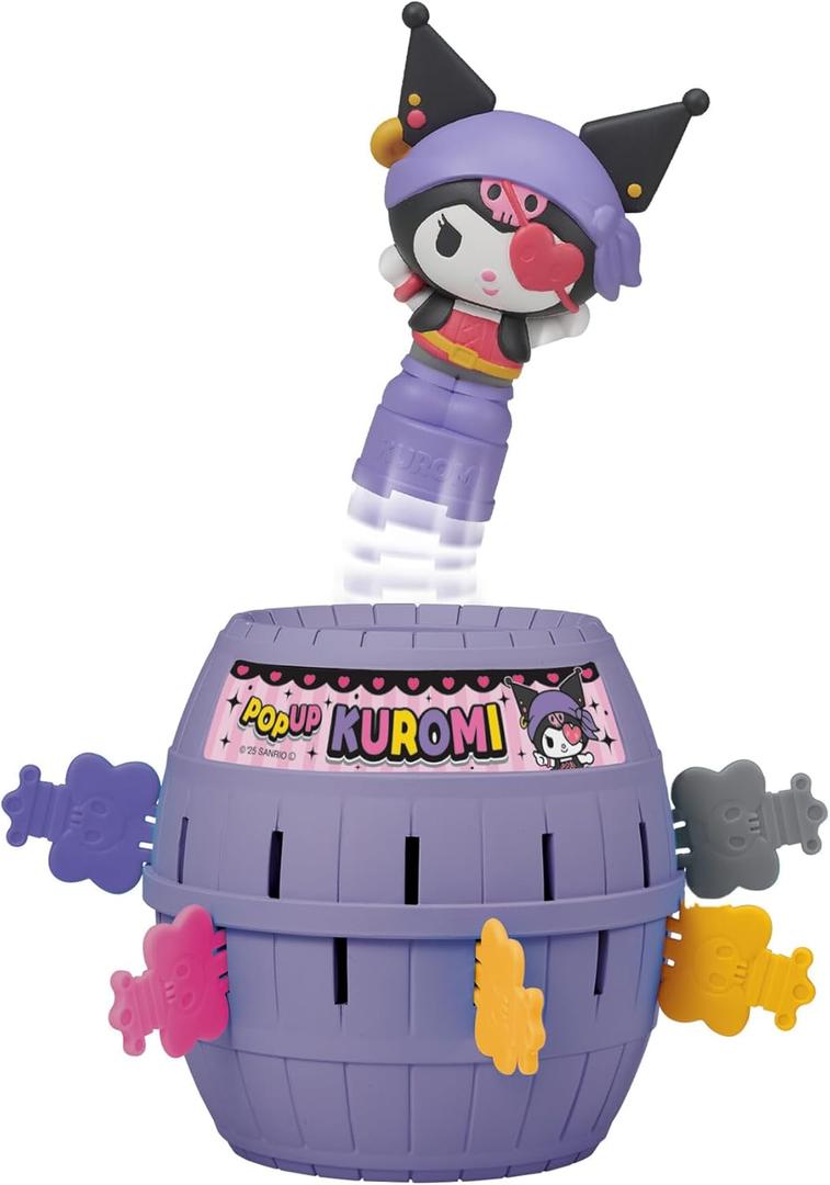 TOMY Pop Up Kuromi Game - Fast-Paced Surprise Action Game with Pop-Up Figure  Officially Licensed Kuromi from Sanrio - 24 Players - Ages 4+