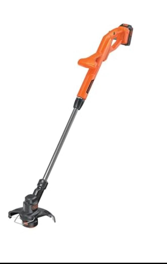 BLACK+DECKER 20V MAX Weed Wacker Cordless String Trimmer Edger Lawn Tool, 10-Inch Electric Weed Eater with Automatic Feed Spool, Ergonomic, Battery and Charger Included (LST201)