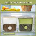 Ice Cube Tray for freezer with 2 Trays and Ice Storage Bin Tweezers, 48 Grid Ice Making Mold Ice Maker with Easy to Press Lid, for Whiskey Cocktails Beer Coffee (Green), Large