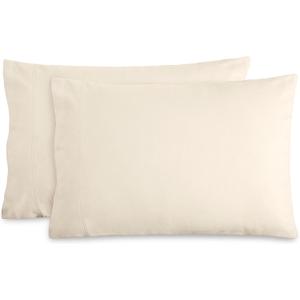 Bare Home Flannel Standard Pillowcases Set of 2-100% Cotton - Velvety Soft & Cozy - Double Brushed Heavyweight Flannel Pillowcases (Standard Pillowcase Set of 2, Sand)